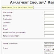 Step 2 - Online apartments booking form