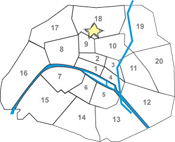 map apartment Montmartre Sacre-Coeur View