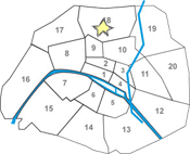 map apartment Montmartre Sacre-Coeur